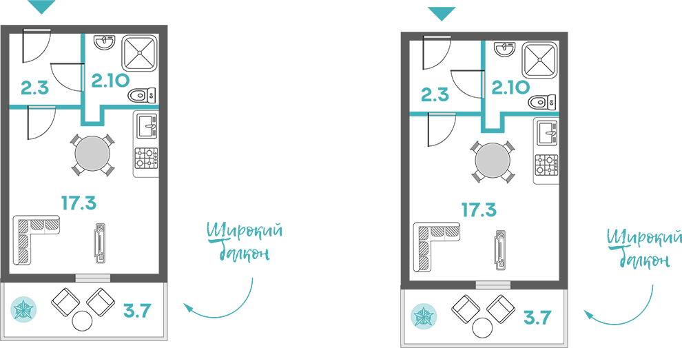 Квартиры - студии - 2 - от 2 190 000 руб.
